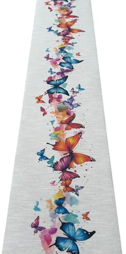 LaVelahome RecycledChef - Alfombra de cocina reciclada, ecológica, con mariposas, multicolor, antideslizante, lavable (cm_50_x_180)