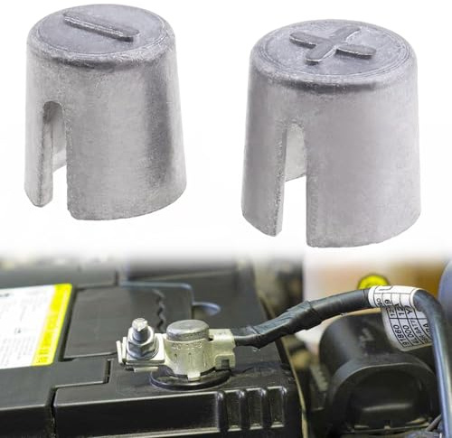 Coppie Manicotti Per Terminali Batteria,2pcs Manicotti Per Batterie,Adattatore Poli Batteria,Adattatori Per Convertitori Per Terminali Batteria Per Auto Manicotti Catodici Materiale Metallico Anodo