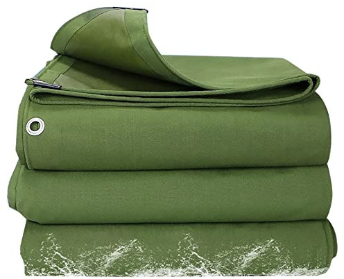 Bâche en toile Oxford robuste et imperméable avec œillets renforcés - Housse multifonction pour camping, bois de chauffage, camion et poils de bois - 4 x 6 m
