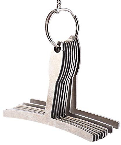 CHICIRIS Calibre de Radio de Subsistencia de Guitarra de 9 Piezas, Herramienta Luthier de Configuración de Acero Inoxidable para bajo de Guitar