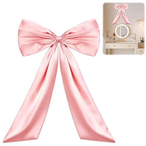 YuLiMirich Große Satinschleife, Geschenkschleife Groß, Rosa Schleifen Weihnachten, Satinschleifen Grosse für Partydekoration, Hochzeit, Wanddekoration, Heimdekoration