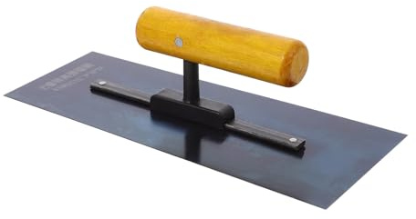 BUGUUYO Cazzuola in Acciaio per Intonaco con Manico in Legno Rinforzato Strumento Portatile per Rasatura e Stuccatura Frattazzo Cemento Professionale per Edilizia e Finitura Interna