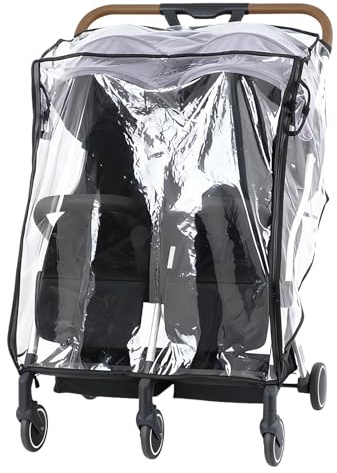 Sghtil Protector de lluvia para cochecito de bebé, resistente al viento, transparente, transpirable, protección contra la intemperie, para el sol, la nieve, el polvo, el viento, las compras diarias