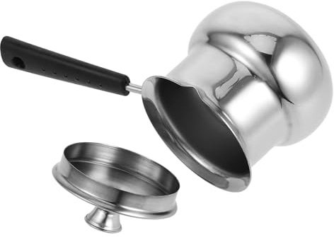 Ipetboom Pentola in Acciaio Inox 350ml per Cucina e Latte, Bricco Riscaldante Manico Ergonomico, Pentola Profonda Resistente al Calore per Uso Quotidiano e Preparazione Alimenti