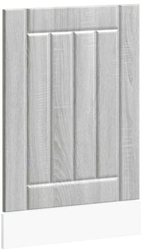 XHNIFBN Lucca - Panneau de lave-vaisselle - Gris Sonoma - 45 x 1,5 x 67 cm - Panneau avant robuste pour lave-vaisselle encastrable - Design moderne