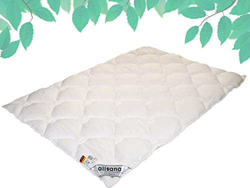allsana Tencel® Klimafaser Steppbett 155x220 cm | Lyocell Bettdecke mittelwarm für Allergiker | waschbar bei 60°C | atmungsaktive Bettdecke aus Naturfaser bei Allergie | Made in Germany