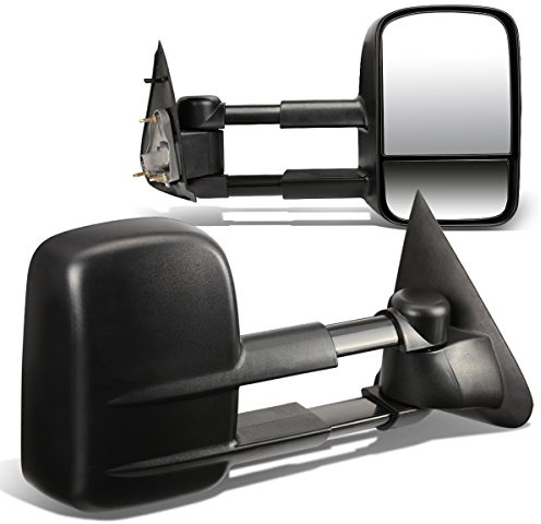 Auto Dynasty Pair Black Power Adjustment Manual Telescoping Folding Side Towing Mirrors Compatible with Ford F-150 F-250 97-04