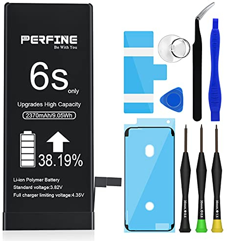 Perfine Akku für iPhone 6S A1688 2370 mAh Ersatzakku 6S A1633 A1700 reparaturset Batterie und Werkzeug