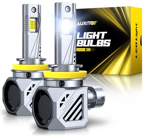 AUXITO H11 LED Bulbs, 6500K Xenon White, Wireless Light Bulbs, Pack of 2