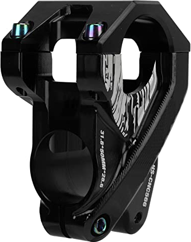 Entatial Mountainbike-Vorbau, CNC-Bearbeitung eloxierter robuster Heller 50-mm-Fahrradvorbau für Rennrad für Mountainbike(Schwarz)