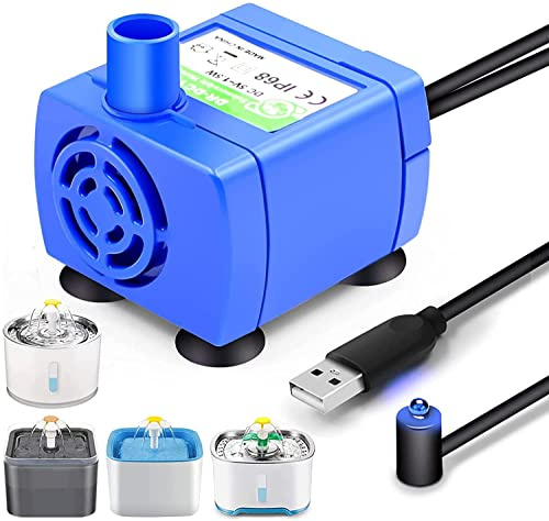 DEECOZY Springbrunnenpumpe, Mini-Springbrunnenpumpe, ultraleise, Ersatz durch LED-Licht