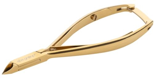 Aba Group Goldene Nagelhautzangen mit zwei Federn 4 mm (1136), Nagelhautschneider Hautzange aus Edelstahl mit Scharfem und Glattem Schnitt Fein zur Entfernung Überschüssige