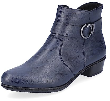 Rieker Donna Stivaletti Y0775, Signora Stivali da Biker,Stivale da Motociclista,Boots,Stivaletto,Piatto,Blu (Blau / 14),39 EU / 6 UK