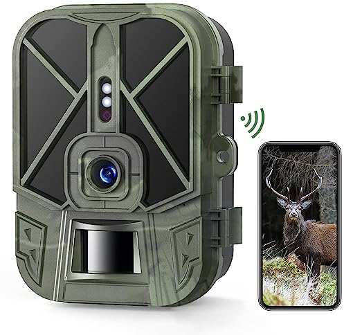 VanBangTec Wildkamera WLAN 4K 36MP Jagdkamera mit Handyübertragung Bewegungsmelder Nachtsicht Kostenlose App, 32 GB SD-Karte, IP66 Wasserdichter für die Überwachung von Wildtieren