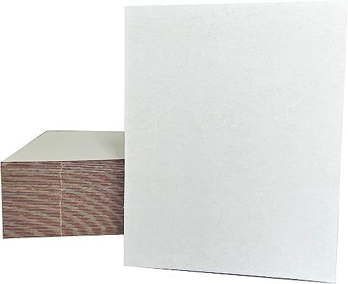50 Packs 8.5x11 Inch Cardboard Sheets, Premium White Corrugated Cardboard Backing and Corrugated Inserts Bulk for Shipping, Mailing,T-Shirts, DIY Décor and Crafts