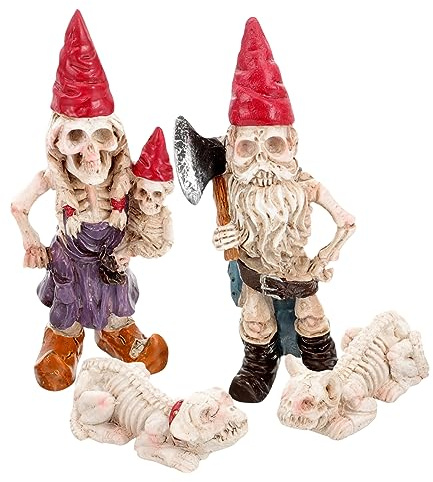 Ipetboom 1 Satz 4 Stück Halloween Ornamente Zwergfigur Gnom Gartenverzierung Halloween-Rasen Statue Von Gartenzwergen Stehende Gnomenfigur Nisse Skandinavisch Familie Harz Navia Liebhaber Draussen