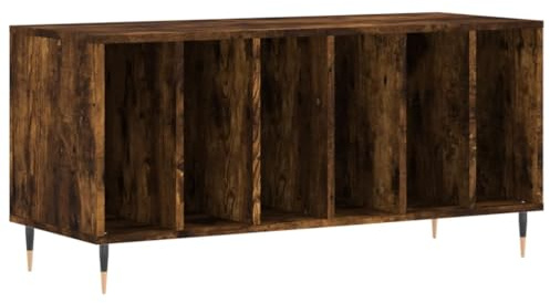 vidaXL Armoire à Disques, Support de Tourne-Disque, Armoire Latérale avec Rangement, Buffet de Salon, Moderne, Chêne Fumé Bois d'Ingénierie