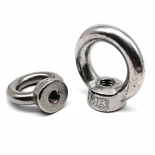 BOLORS M3 M4 M5 M6 M8 M10 M12 304 A2-70 Edelstahl-Ösenmutter, runde Schlaufe, Kreisloch, Ösenringmutter for das Heben von Schiffskabelseilen (Color : M6)