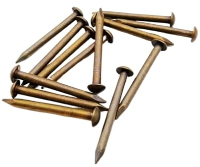 100 Stück ~ 25 Stück Antik-Messing-Bronze-Gold, Durchmesser 1,2 mm ~ 3 mm, reines Kupfer, kleiner runder Kopf, Möbelnägel, Länge = 8~55 mm (Color : Bronze, Size : 3x25mm 25pcs)