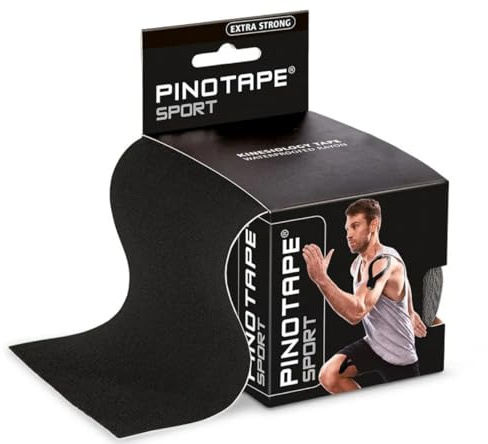 Pinotape Kinesiologie Tape Sensitive XXL Schwarz 10 cm x 5 m 3 Rollen