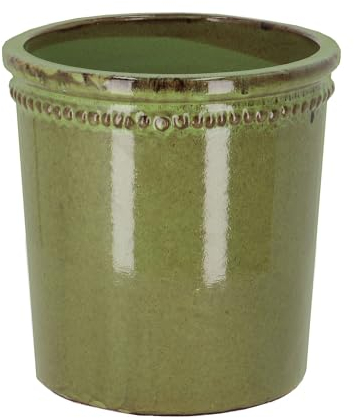 Rivanto® Blumentopf groß glasiert grün Ø 25 x H25 cm Pflanztopf Keramik Terracotta