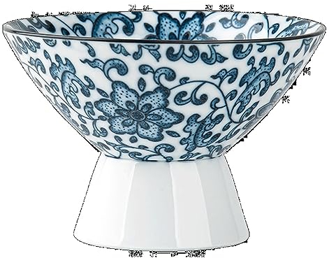VhoMes Snackteller, Bonbonniere, Buddha-Hall-Obsttablett, Tribute-Teller, 12,6 cm, chinesischer Vintage-Obstteller aus blauem und weißem Porzellan, Keramik-Teeteller, Versorgungsteller