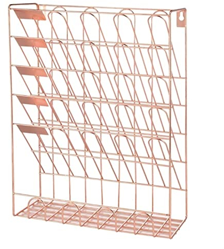 UHJKLA Akten-/Zeitschriftenordnerhalter Aktenregal An der Wand montierter Aktenhalter aus Metall 6-Port-Zeitschriftenpostregal, verwendet für den Schreibtisch im Home-of