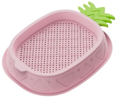 perfk Katzengras-Pflanzgefäß, Gras-Anzuchtschale, Pflanztopf mit Abflusslöchern, Katzen-Snack-Tablett, Gras-Anzuchtbox für den Garten, das Zuhause und das, ROSA