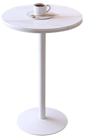 Hamankim Beistelltisch mit Marmorplatte, schmal, rund, weiß, 55,9 cm, Besprechungstisch für Nachttisch, Sofa, Ecktisch, Pflanzentisch (Größe: Höhe 75/95/105 cm)(Height 95cm)