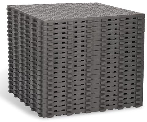 Nisorpa 20 unidades de PVC para suelo de garaje, 40 x 40 cm, antideslizantes, 18 mm de grosor, color gris