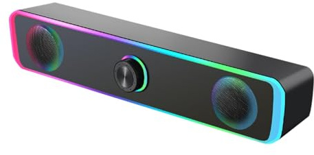 Altavoz bluettooth - Altavoz bajo monitor | Barra de sonido para ordenador | Audio digital USB para PC y móvil, altavoz pequeño para ordenador portátil, tableta, teléfono, barra de