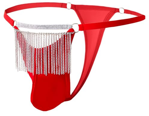 AIEOE Tong à chaîne frangée pour Hommes sous-vêtements Sexy Culotte Taille Basse