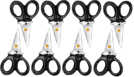 minkissy Tijeras Miniatura De Resina para Colgantes 8 Piezas para Manualidades y Casa De Muñecas, Tamaño Mini, Colores Brillantes, Accesorios para Micro Paisajes y Joyería