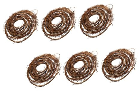 ULTECHNOVO 6pcs Natural Grapevine Wreaths Handmade Rattan Vine Branches for DIY Crafts for Wedding Party Home Decoration Seasonal Accents Front Door Wall Hanging