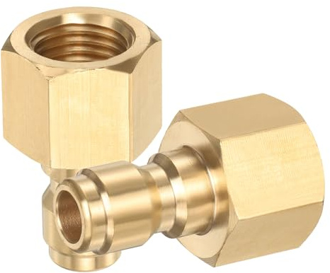 sourcing map 2Pcs Pressure Washer Adapter, 1/4 Male Quick Plug to M14 Female Quick Connect Fittings Brass Swivel Adapter for Pressure Power Washers Hose