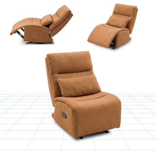 FLEXISPOT Schaukelnder Relaxsessel XC8 mit 3-Fach Liegefunktion, Liegen TV Sessel Schaukelstuhl, Kissen & Seitentasche ideal für Familie & Entspannung HomeEase Orange