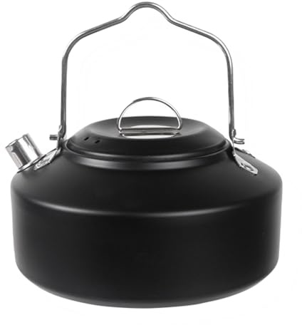 Pegciuho Bouilloire de Camping Légère, 1 Litre, Théière et Cafetière pour Les Sorties de Pêche, Les en Voiture et Les Déplacements.