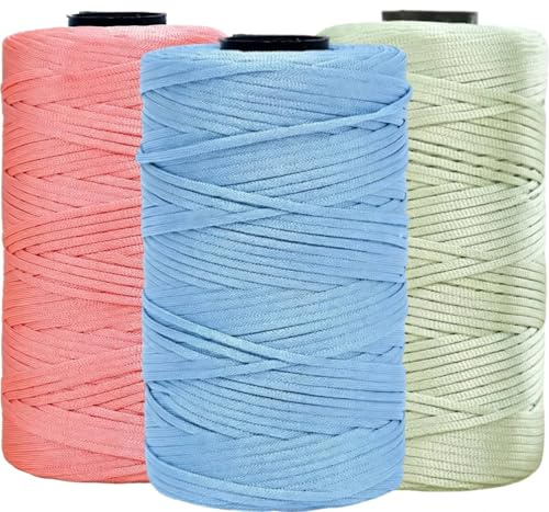 3 Rolle Makramee Garn 3mm x 210m,BetterJonny Premium Polyester Macrame Cord, Polypropylene Yarn Häkeltasche Kordel für Häkeln, Stricken,Handwerk,Wohndekorationen,DIY Handwerk(3 Farbe-B)
