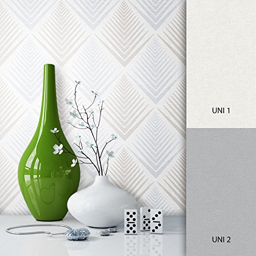 NEWROOM Tapete Blau Geometrisch Linien Grafik Vliestapete Creme Vlies moderne Design Optik Tapete Modern inkl. Tapezier Ratgeber