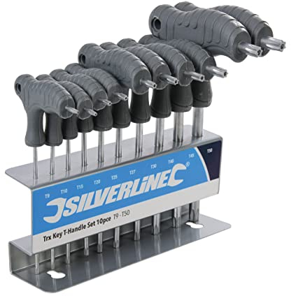 Silverline - Set di chiavi Trx con manico a T 10 p.zi T9 - T50 (328015)