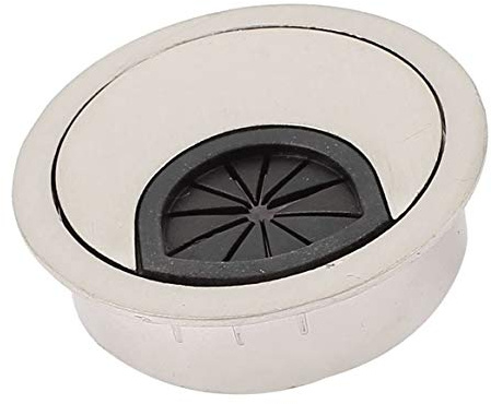 Kabeldurchführung, Kabeldurchführung, Edelstahl, für Computer, silberfarben (55 mm Durchmesser)
