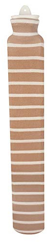 Sänger Wärmflasche mit Strickbezug Erdstreifen, Naturgummi, Wärmflasche, 2,5 Liter, Beige, Striped