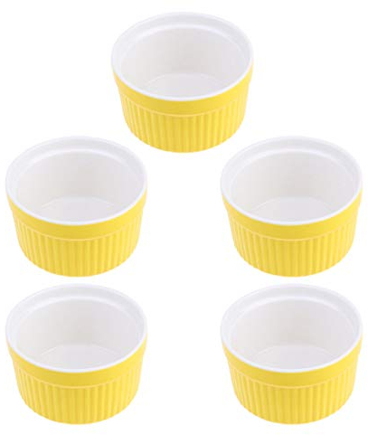 5 Pièces Cocottes En Porcelaine Bol De Ramequins à Soufflé Porcelaine Ramequin Bol De Crème Brûlée Ramequins Pour Crème Brûlée De Condiments Gâteau Tasse De Cuisson