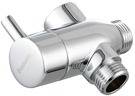Tecmolog Brass Shut Off Valve G1/2 Shower Diverter Valve 3 Way for Handheld Shower Head and Fixed Shower Head Chrome, DSF013