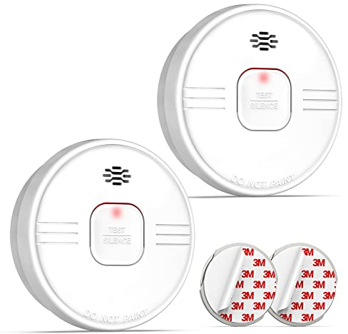 Putogesafe Rivelatore di fumo, allarme antincendio di 10 anni con batteria al litio integrata, approvato EN 14604, protezione antincendio domestica, 208B, 2 pz