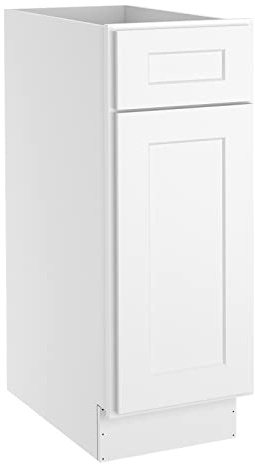 LOVMOR Kitchen Base Cabinets, Sideboard Storage Cabinet, Entryway Cabinet with 1-Drawer & Adjustable Shelf, 15 W X 24 D X 34-1/2H