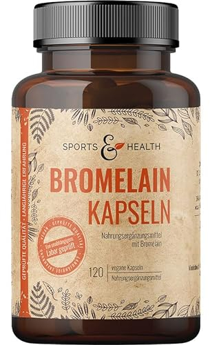 Bromelain Kapseln -3600 F.I.P – 550 mg pro Kapsel - 120 Kapseln – Enzyme aus Ananas - Bromelain hochdosiert - Vegan