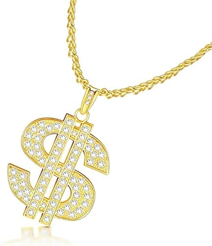 Goldkette Herren Dollar Anhänger Kette Hip Hop Dollar Halskette, Fasching Geburtstagsgeschenk Für Männer Frauen