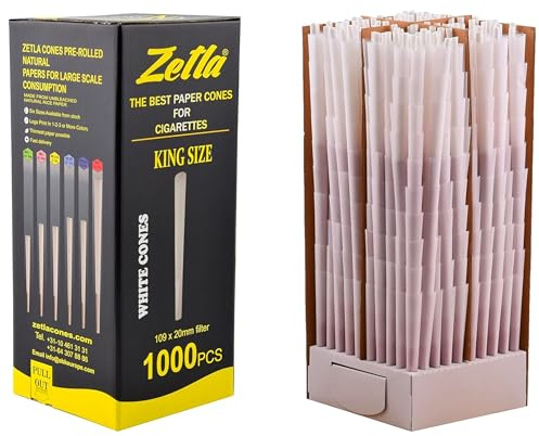 Zetla 1000 Cones King Size - Vorgedrehte Joint Tubes - Conische Tubes mit Filter Red (109 x 21 mm) - Joint Cones King Size