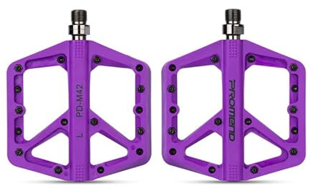 Fututech 1 Paar Pedale für Fahrrad, MTB, BMX, Pedal, rutschfest, Hochgeschwindigkeits-Kugellager, Achse aus Chrom-Molybdän-Stahl, Zubehör (Violett)